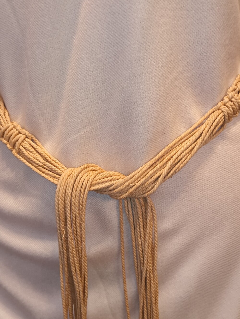 Boho Tassel Rope Belt in Natural Beige With Tassels
